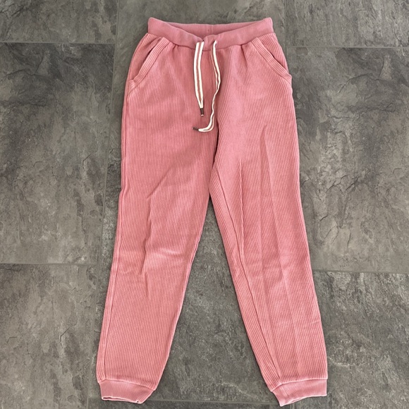 Aerie Pink Corduroy Jogger Pants - Picture 2 of 8
